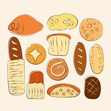 面包線條插畫