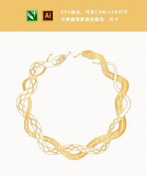 金色盤蛇邊框