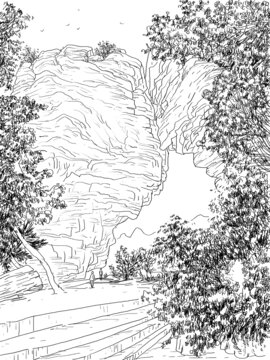 太行白石山風(fēng)景地質(zhì)公園鋼筆寫生