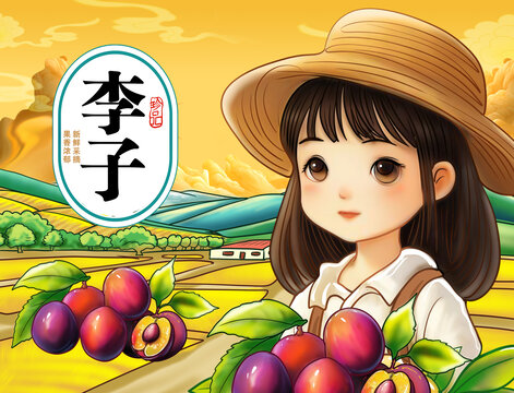 李子包裝插畫