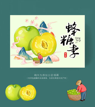 蜂糖李插畫包裝