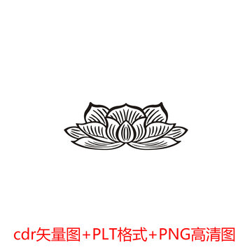 蓮花矢量圖雕刻圖