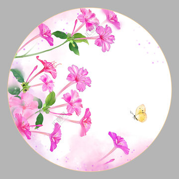 水彩紫茉莉