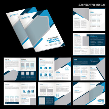 高端藍色畫冊AI設(shè)計模板