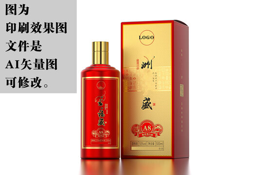 紅色白酒卡盒