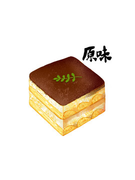 原創(chuàng)原味提拉米蘇插畫(huà)元素
