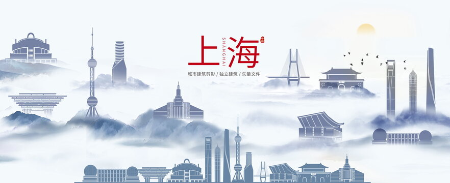 上海城市建筑剪影
