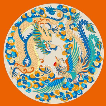 龍鳳高清分層設(shè)計(jì)插畫