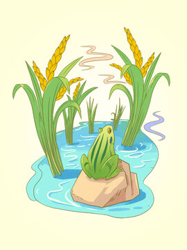 水稻插畫