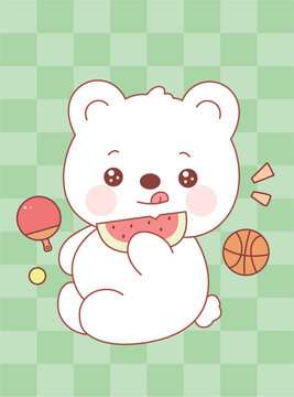 小熊吃西瓜
