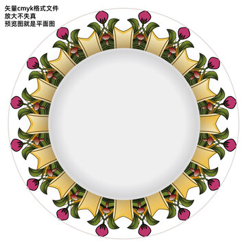圓形花面陶瓷印花
