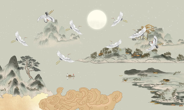 國潮山水畫