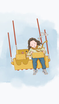 女孩打瞌睡漫畫