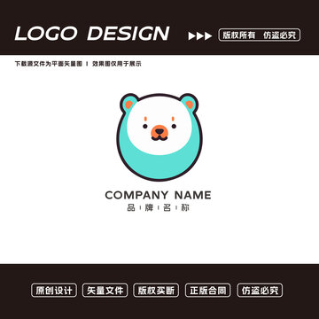 卡通小熊logo標(biāo)志