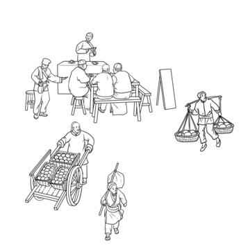 勞動人民線稿