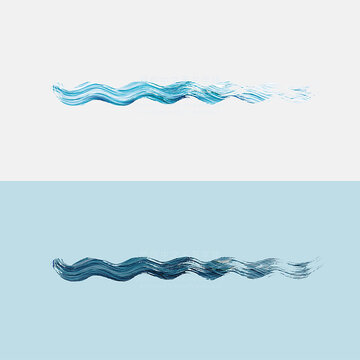 抽象海浪水墨線條