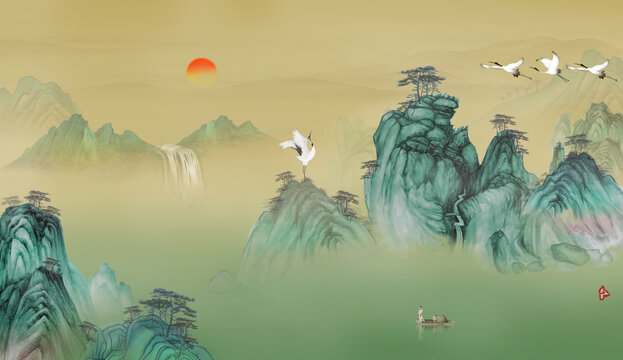 國畫山水圖