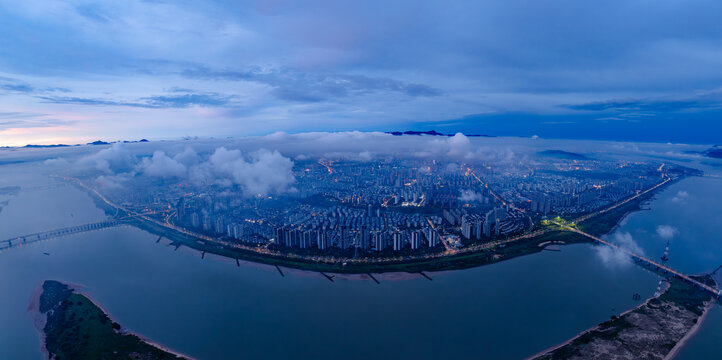 福州夕陽全景航拍