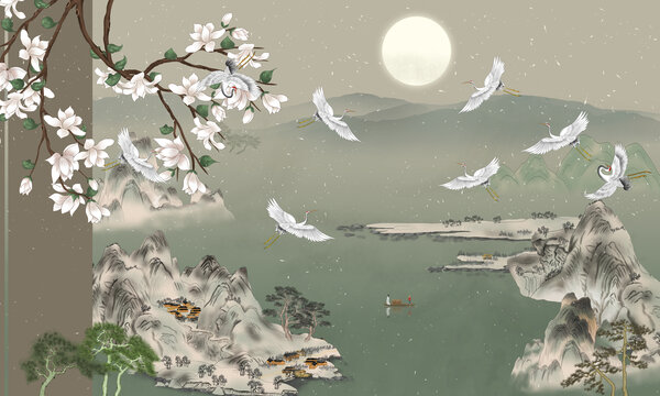 國潮山水畫