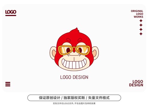原創(chuàng)卡通紅猩猩logo