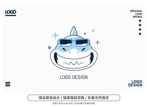 原創(chuàng)卡通快樂鯊logo