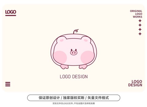 原創(chuàng)卡通墩墩豬logo