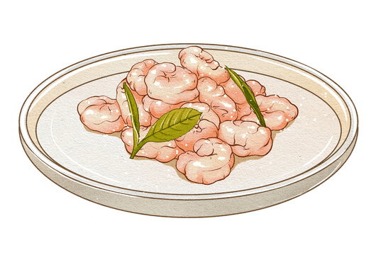 中國傳統美食浙江菜龍井蝦仁