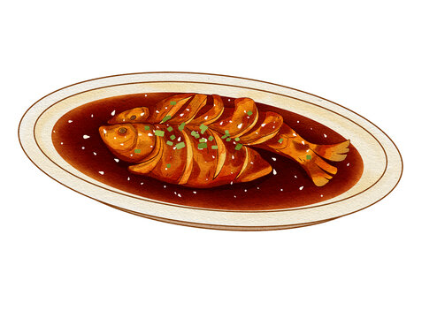 中國傳統美食浙江菜西湖醋魚