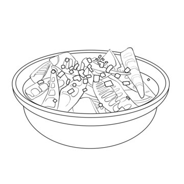 中國傳統(tǒng)美食浙江菜油燜春筍線稿