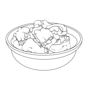中國(guó)傳統(tǒng)美食湘菜瀟湘豬手線(xiàn)稿