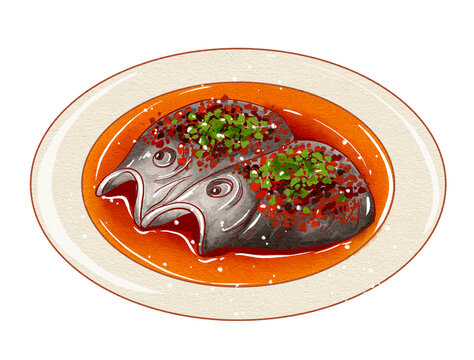 中國傳統美食湘菜剁椒魚頭