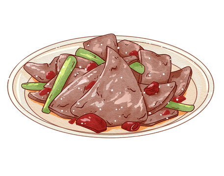 中國(guó)傳統(tǒng)美食湘菜豬肝
