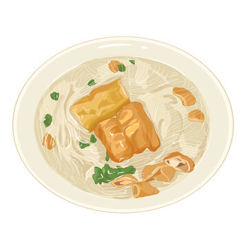 國風(fēng)手繪泉州美食面線糊