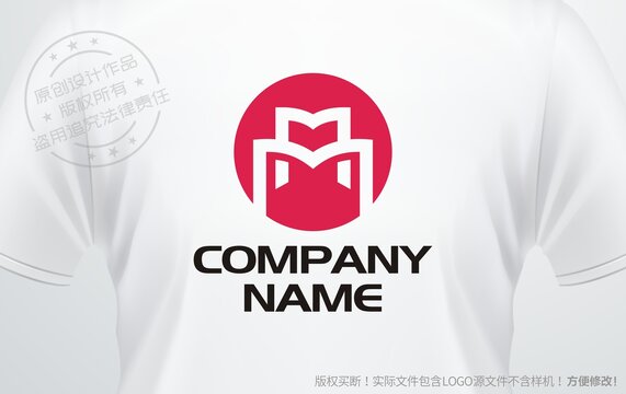 M設(shè)計(jì)logo圖書(shū)館教育公司