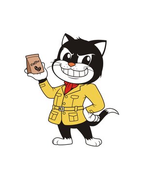 卡通可愛黑貓形象矢量圖