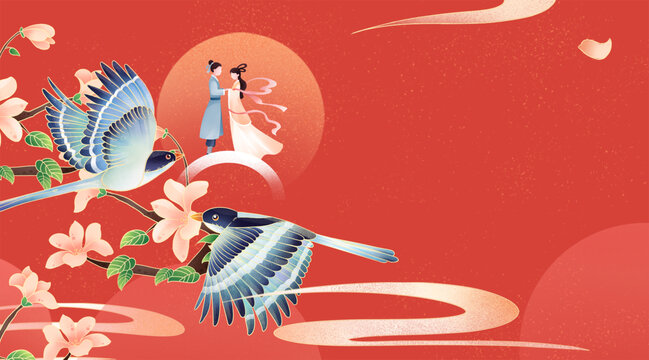 七夕節(jié)展板