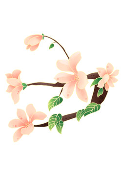 簡約國風(fēng)花插畫