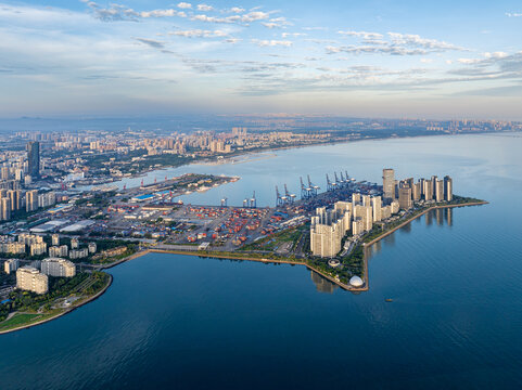 航拍海口港秀英港區(qū)