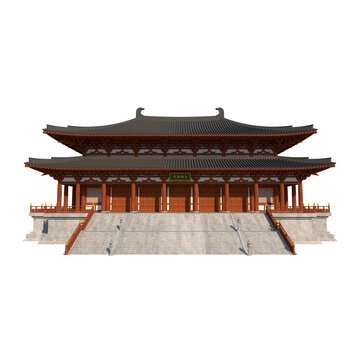唐式重檐大殿效果圖