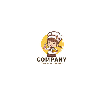 甜品店卡通形象logo