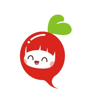 卡通可愛胡蘿卜頭像矢量圖