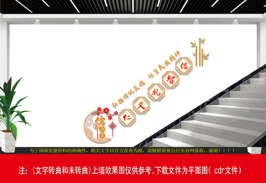 儒家五常樓梯文化墻