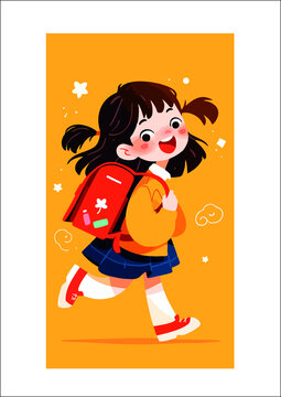 奔跑的小學生