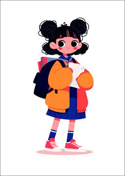學生卡通插畫