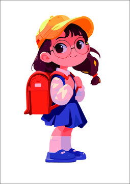 戴帽子的小學生