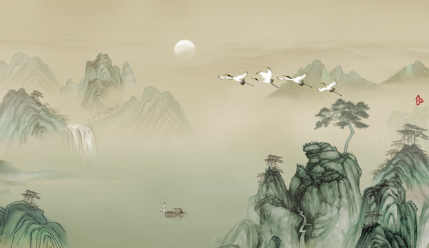 國畫山水圖