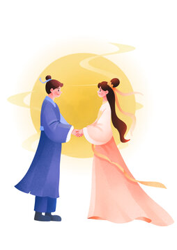 創(chuàng)意七夕情人節(jié)手繪插畫