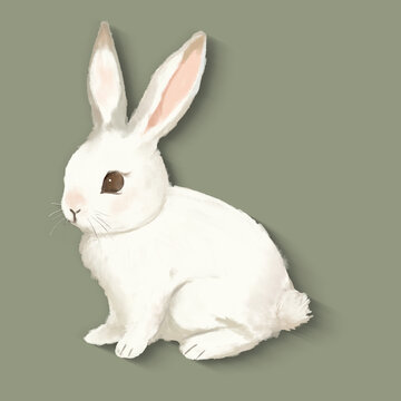 手繪兔子插畫