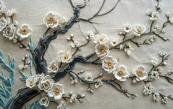 刺繡梅花高清