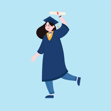 大學(xué)畢業(yè)生女生穿學(xué)士服